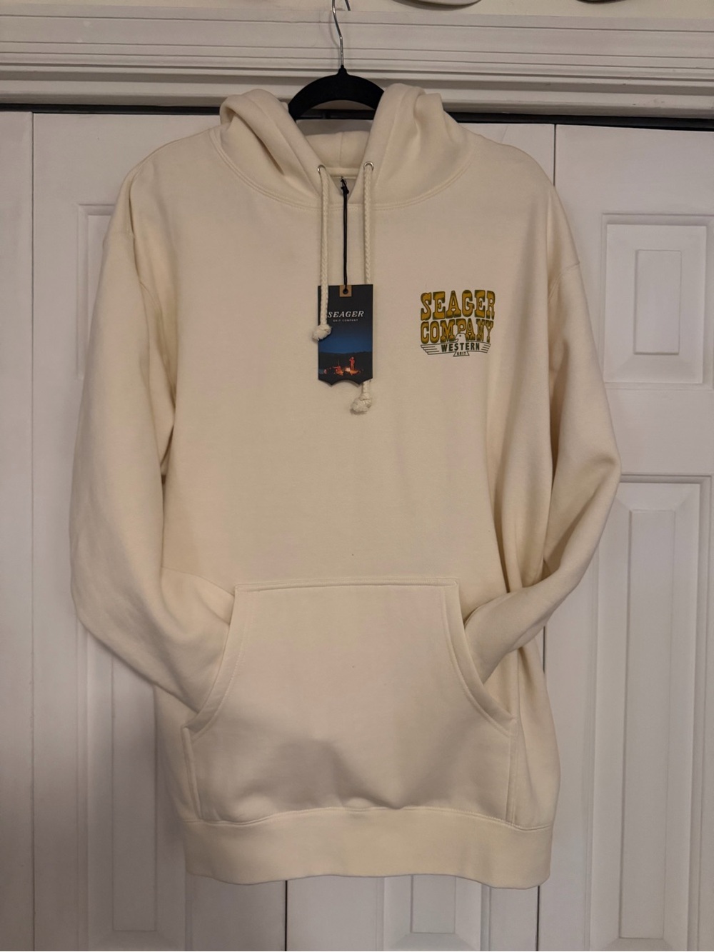 NWT Seager Grit Company Rattler Hoodie In White, Size Large
